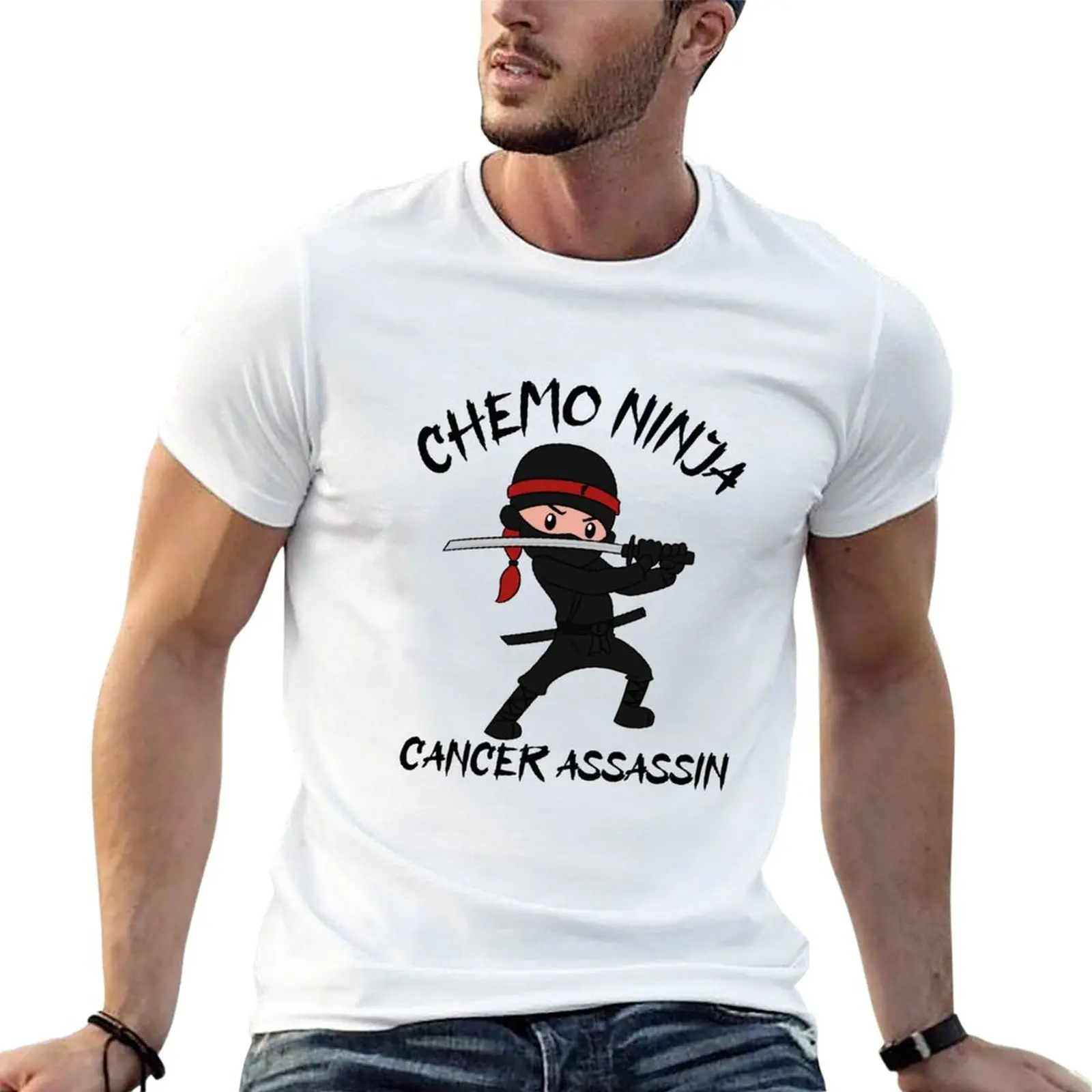 

New Chemo Ninja Cancer Assassin T-Shirt plain t-shirt kawaii clothes cute clothes tops oversized t shirts for men