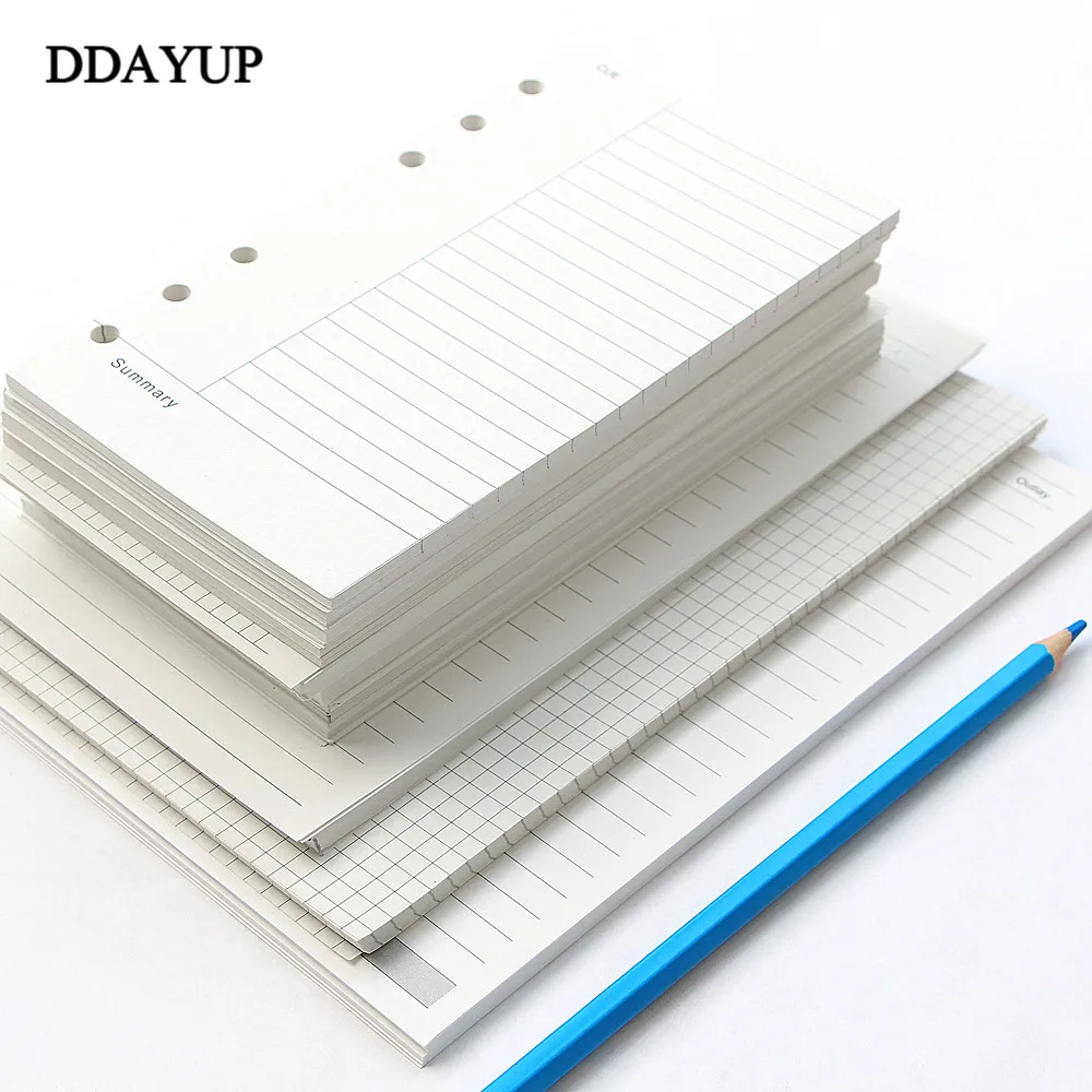 A5 A6 Loose Leaf Notebook Refill Spiral Binder Inner Page Diary Weekly Monthly Planner To Do List Line Dot Grid Inside Paper