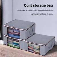 1/2pcs Non-Woven Home Large Foldable Clothing Storage Bag Quilt Clothes Wardrobe Closet Organizer Bag Toy Sundries Organizer Bag 2