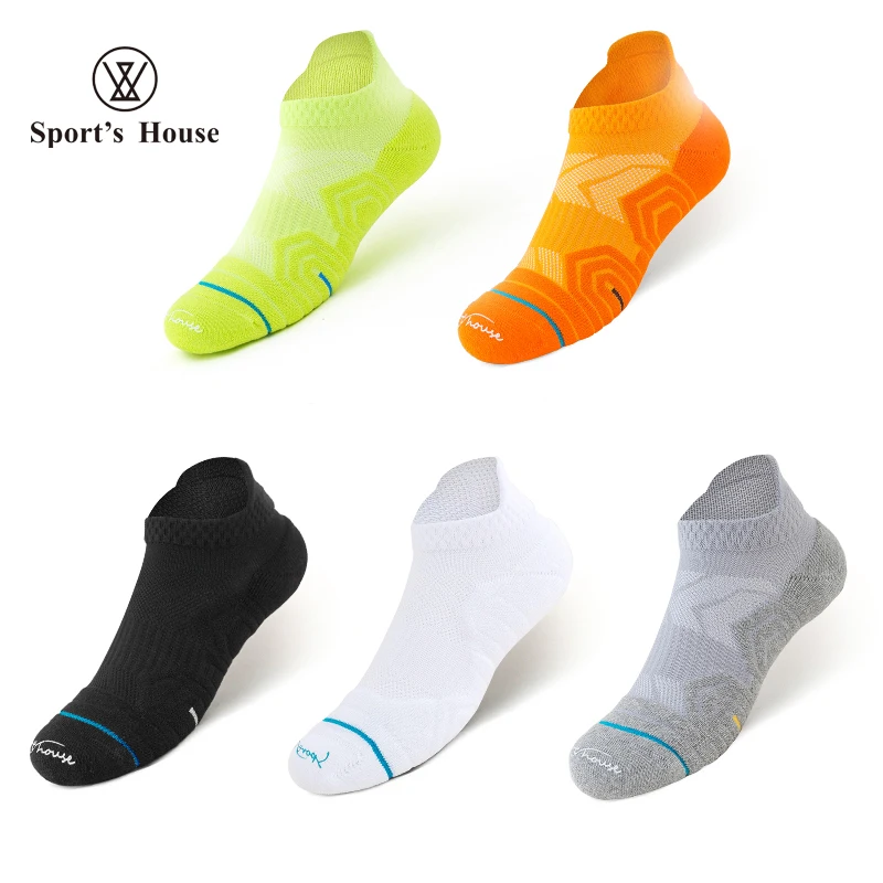 

SPORT'S HOUSE Spring and summer men's thin running socks Towel bottom mesh surface breathable non-slip outdoor sports boat socks
