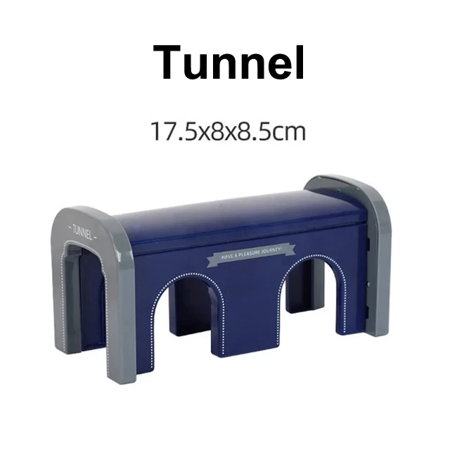 Wooden Railway Track Accessories Set with Bridge and Tunnel