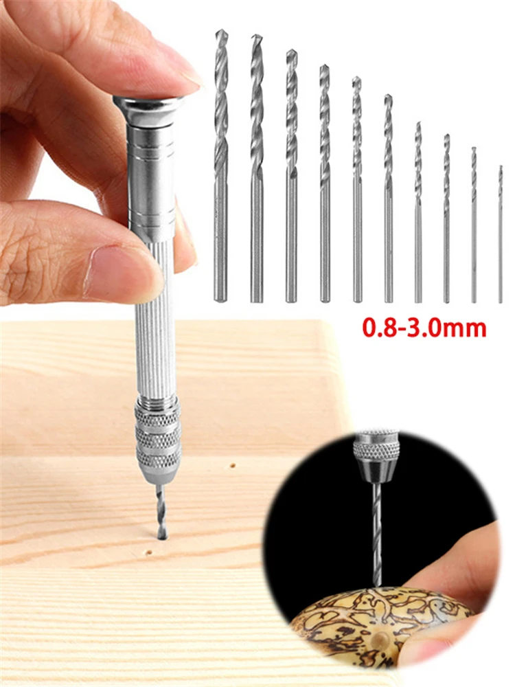 

Mini Micro Hand Drill Bits Set Woodworking Drilling DIY Carving 0.8-3.0mm Hss Twist Manual Drill Jewelry Hole Maker Tools