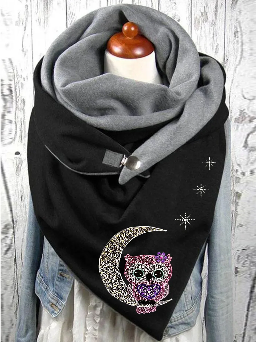 

Pdmcms Casual Owl Scarf and Shawl Warm winter indoor shawl