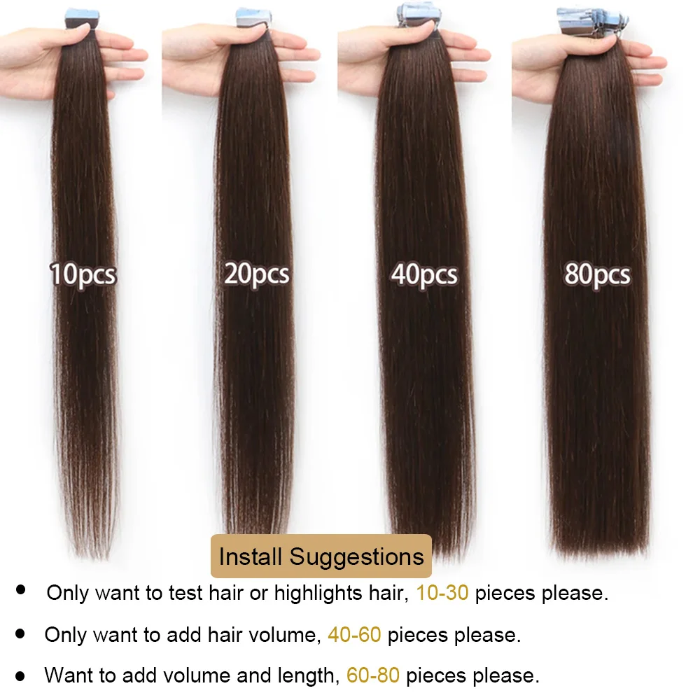 Blonde Mini Tape in Hair Extensions human hair extensions,hair extensions Human Hair Natural Straight Black Brown Double Side Seamless PU Skin Weft Tape Ins 10pcs