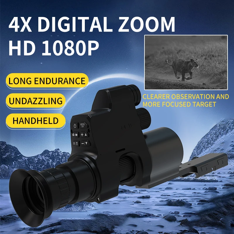 

850nm/940nm Infrared Night Vision Device Cross Cursor Aiming Monocular Goggles 1920x1080 HD Full-color Hunting Camping Telescope