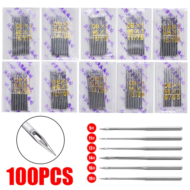 Pieces/Set Silver Sewing Machine Needles Assorted Home Sewing Machine  Needles 11/75 12/80 14/90 16/100 18/110 - AliExpress