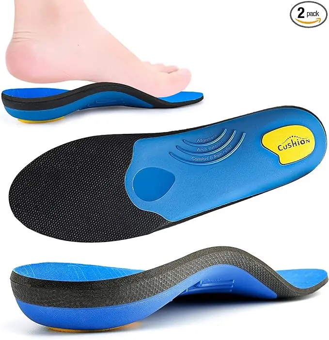 Soletta per arco plantare resistente, allevia l'affaticamento del piede, dolore al tallone, unisex, inserto di supporto per l'arco plantare che trasporta oltre 220 libbre (taglia: UK 5, lunghezza: 9._voghion.com