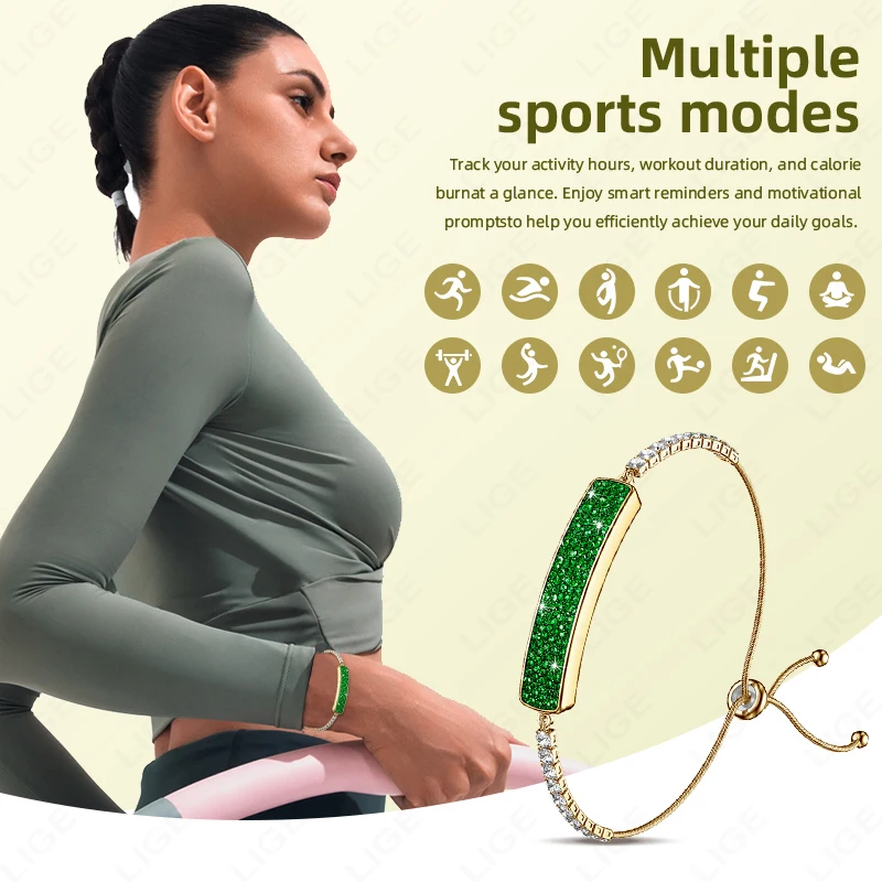 Luxury Women Bluetooth Smart Watch Bracelet Ladies Fitness Sport Band Heart Rate Blood Oxygen Stress HRV Monitor Smart Wristband