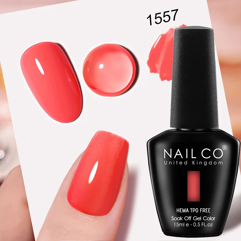 NAILCO Premium Soft Color Gel Polish - Vibrant Semi-Permanent Varnish, HEMA & TPO Free