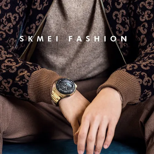 SKMEI 패션 백 라이트 스포츠 디지털 시계 망 시계 탑 브랜드 럭셔리 풀 스틸 비즈니스 날짜 방수 크로노 손목 시계 3
