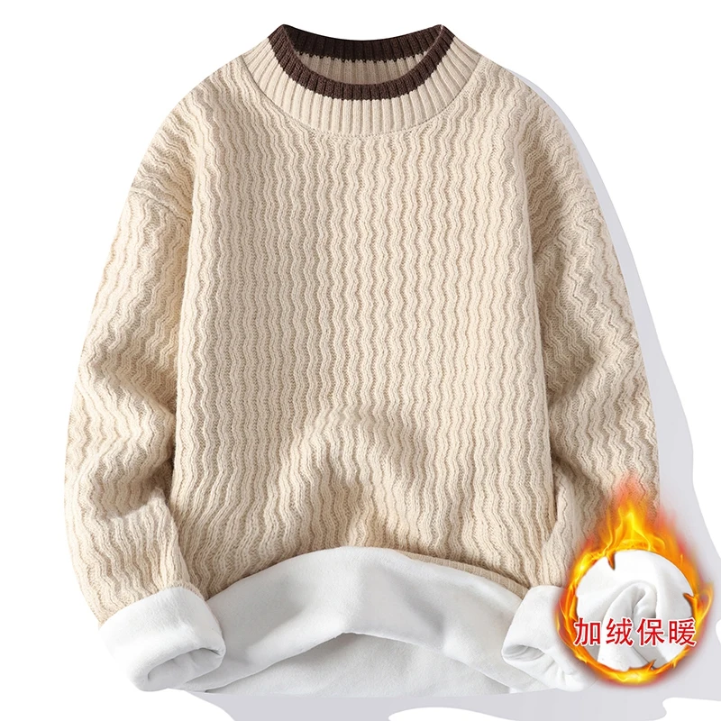 

Men's Fleece Sweater Korean Fashion Men Sweaters Pullover Long Sleeve Top Best Selling Products Luxury Men's Clothing 2023 New