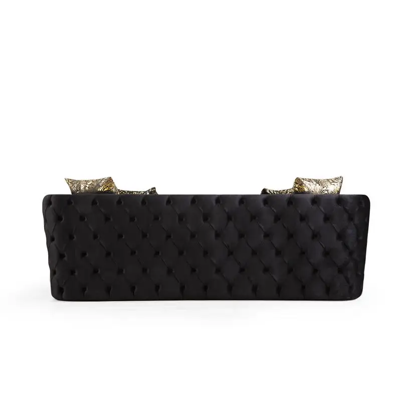 Black Velvet Sofa Set 6