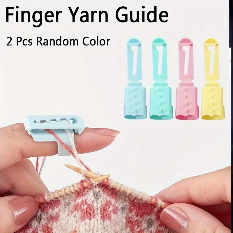 Yarn Guide Finger Holder Knitting Thimble Tool Crocheted Craft Accessories Plastic Separator 2 Pieces Of For Lover Of Knitting knitting supplies knitting craft supplies