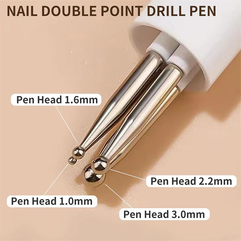 Description Picture 6 of item4 in 1 Nail Point Diamond Pen Nail Drill Pen Point Dot Painting Tools in Ballpoint Pen Design Nail Art Tip Paint Manicure Tools
