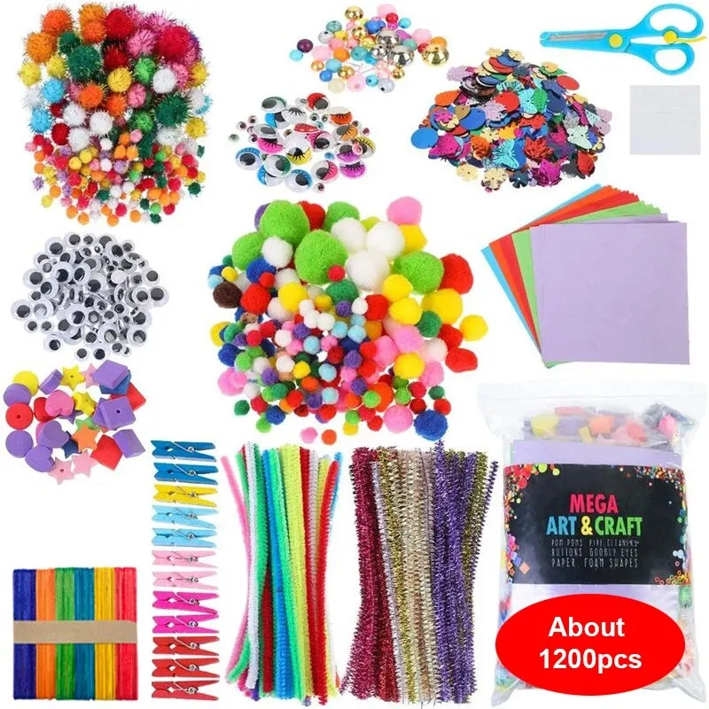 Arts and Crafts Supplies for Kids DIY Crafting School Kindergarten Homeschool Supplies Arts Set Toys for Children 6