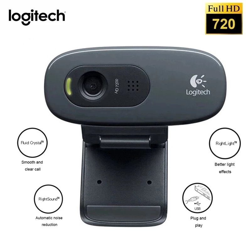 PC Webcam PC Web Camera Computer Camera Logitech C270 C270i HD 720P Network Built-in Microphone USB2.0 For PC Chat