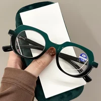 Spring Leg PC Frame Presbyopia Glasses Retro Large Oval Reading Glasses for Elderly Blocking Blue Light Presbyopia Eyeglasses 2