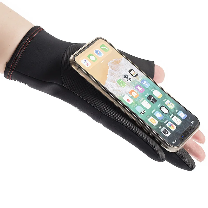Winter Outdoor Ice Fishing Gloves Windproof Waterproof Rubber Material Comfortable Lightweight Fingerless Design Cycling Gloves fishing gloves