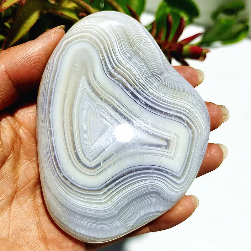 Natural Stone Lace Agate Palm Stone Spiritual Meditation Healing Yoga Exercise Feng Shui Crystal Room Ornament 5
