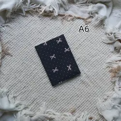 Elegant Polka Dot Fabric Book Cover with Pink Bow - Soft Reusable Protector (A6)