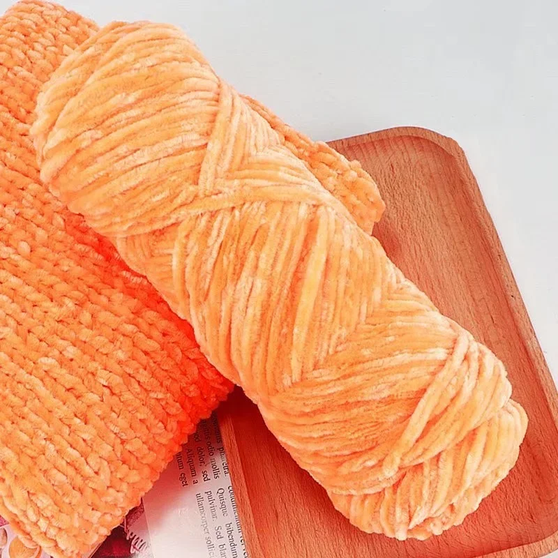 Winter Christmas DIY 100% Polyester Velvet Yarn Accessories Plush Yarn Soft Chenille Yarn for Knitting 1 Skein 100g 120M 5
