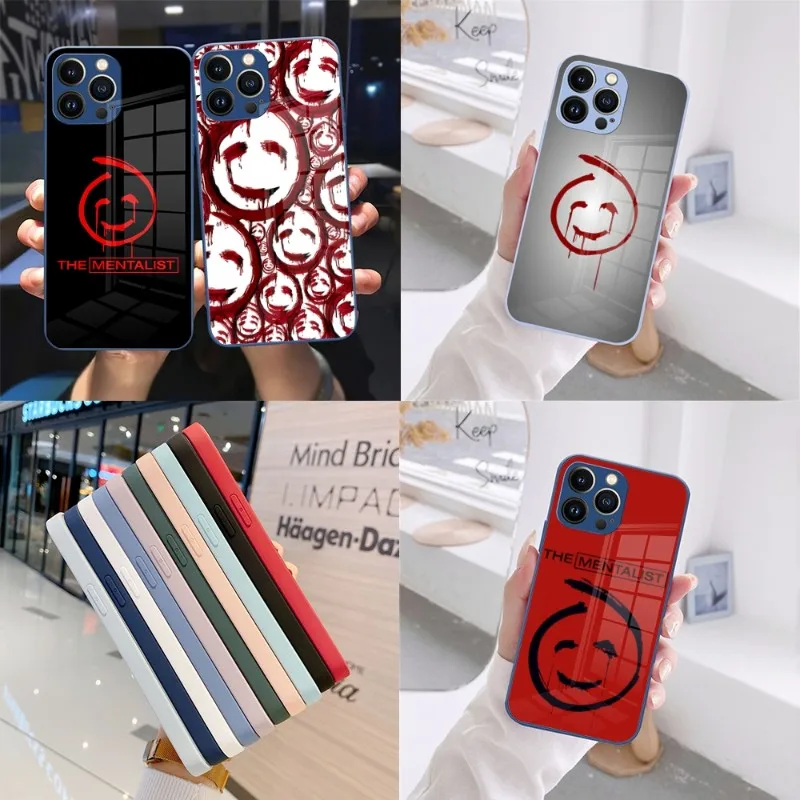The Mentalist Red John Simon Baker Custodia In Vetro Blu Navy Per Iphone 13 14 12 11 Pro Xs Max Plus Mini X Xr 8 7 6S Se2020