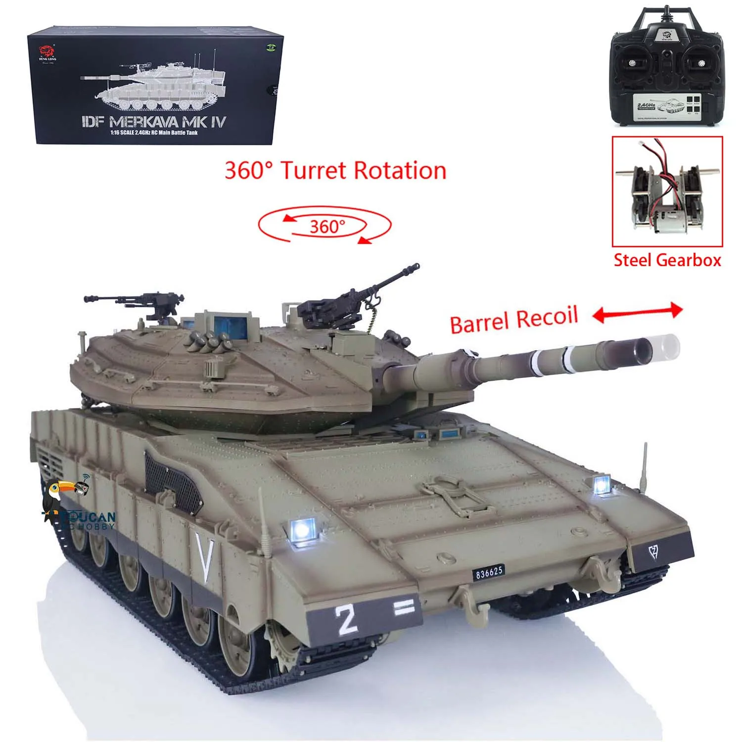 1/16 Heng Long RC Tank TK7.0 3958 IDF Merkava MK IV Metal Driving