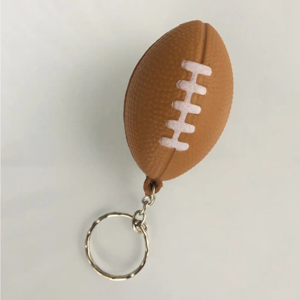 

6pcs American Football Keychains Rugby PU Keyring Souvenir Pendant Toys for Kids (Brown)