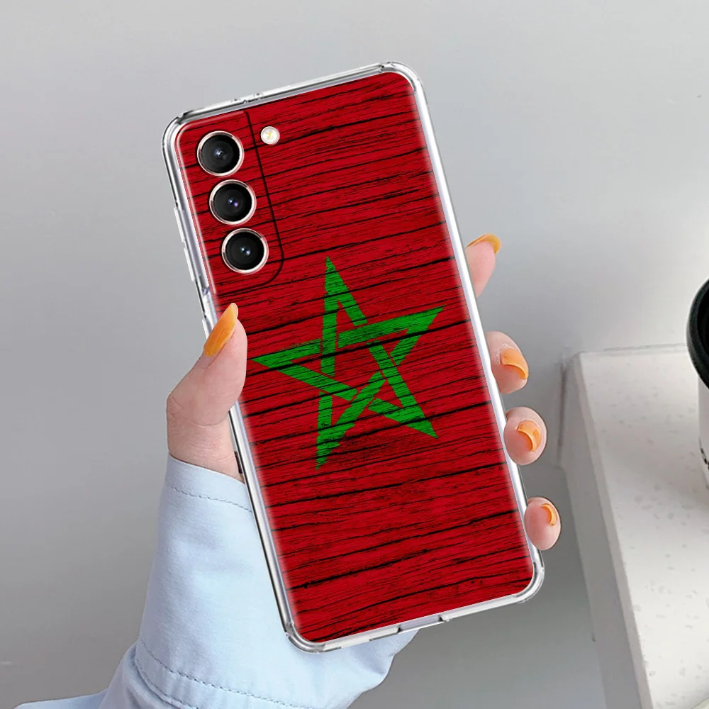 Morocco Flag Soccer Design Soft Clear Phone Case