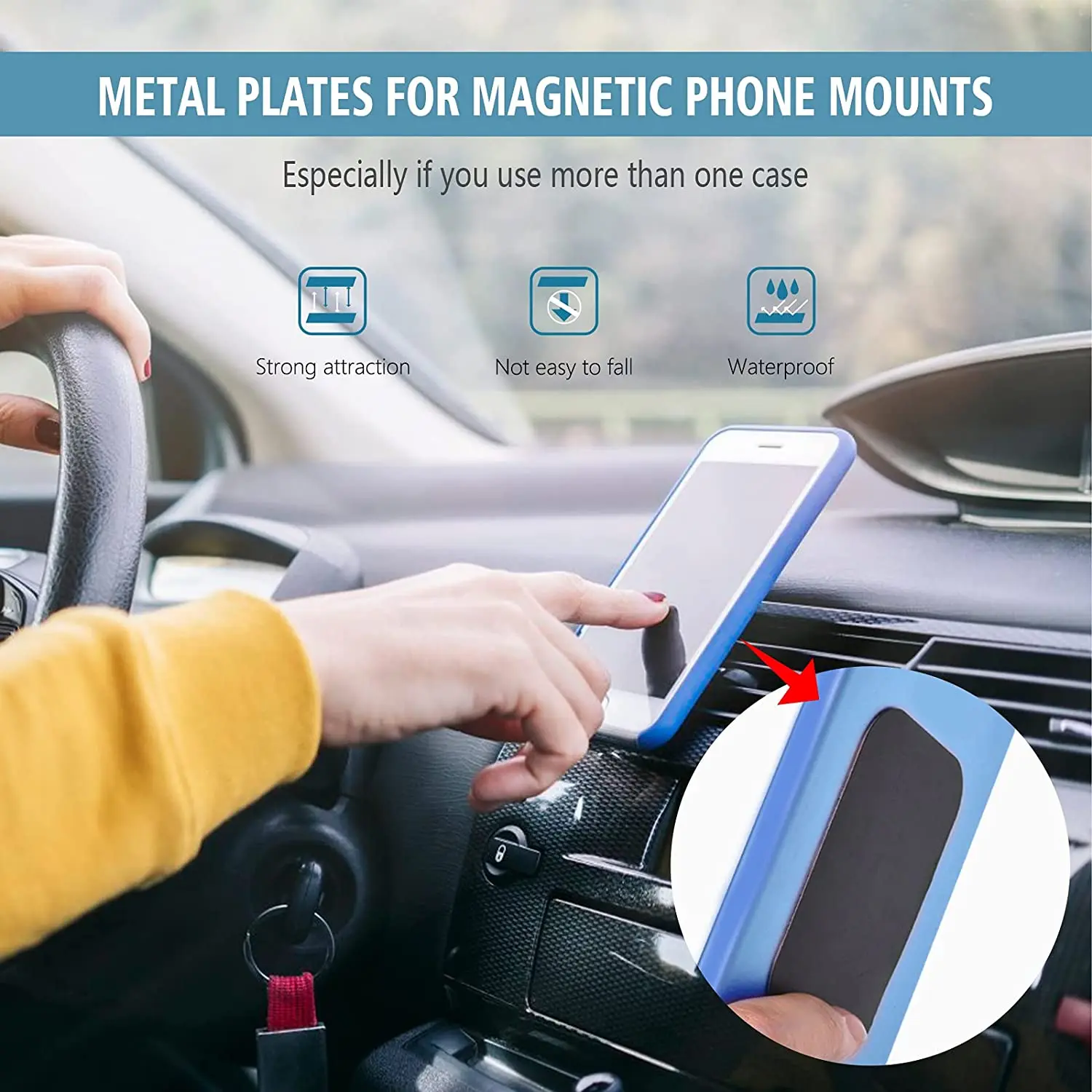 Thin Metal Plate Disk For Magnetic Car Phone Holder Iron Sheet Sticker Disk For Magnet Tablet Desk Phone Car Stand Mount Round