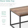 44in Industrial Style Rectangular Wood Grain Top Coffee Table, 1.25in Thick Butcher Block Tabletop, Café Tables 3