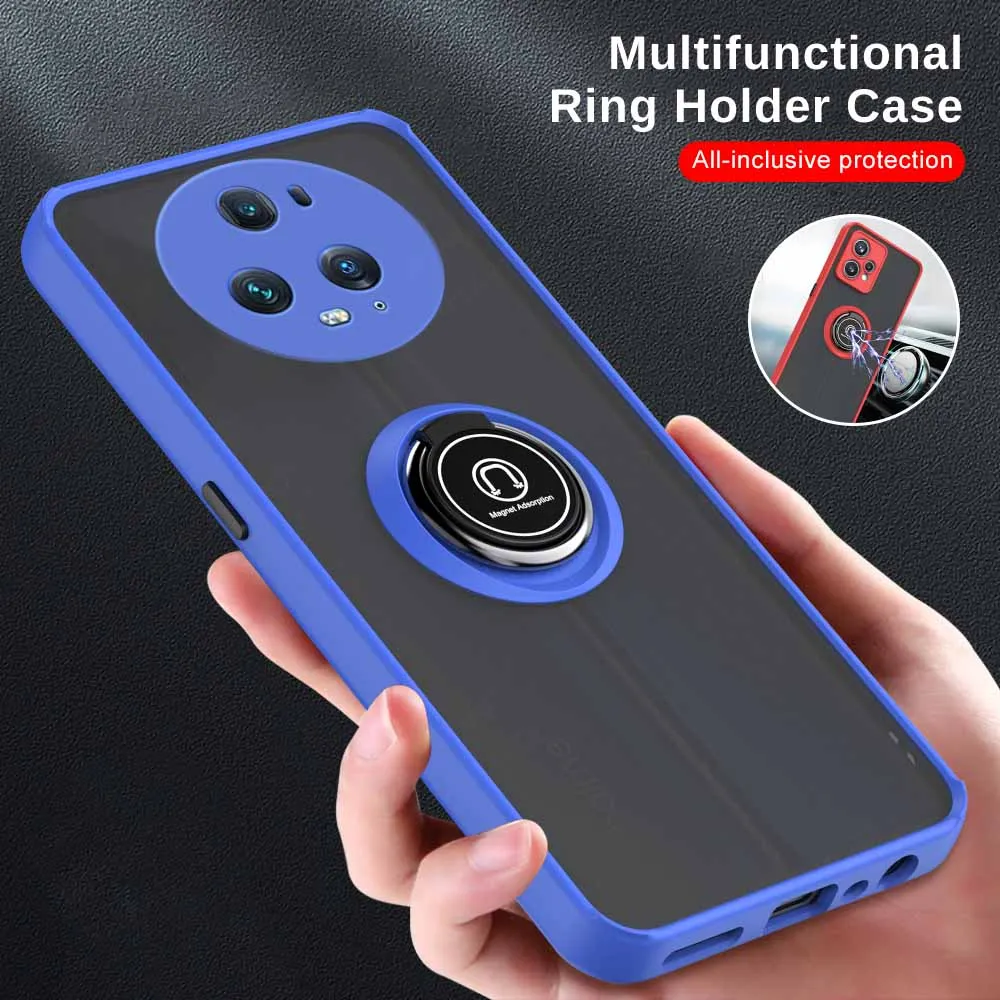 Honar Magic5 Pro Magic 5 5Pro Case Matte Car Magnetic Ring Holder Cover Per Honor Magic5 Pro 5G Soft Camera Protection Coques