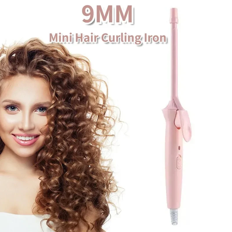 Mini Hair Curling Iron 9mm Curler Wand Professional Curly Tongs Ceramic Electric Salon Styling Tool Small Crimping Iron hair curler hair iron hair tools