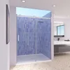 Shower Door, 56-60" W X 74" H Single Sliding Frameless Shower Door with Magnet,5/16" (8mm) Clear Tempered Glass, Chrome 1