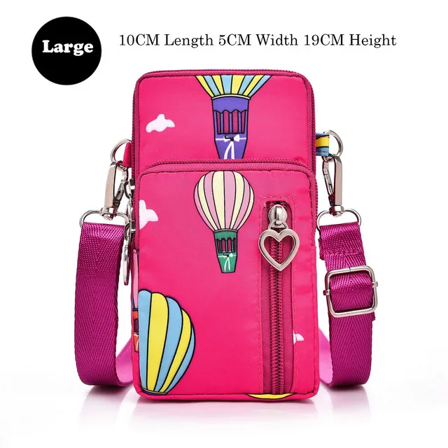 Universal Mobile Phone Bag For Samsung/iPhone/Huawei/HTC/LG Case Wallet Outdoor Sport Arm Purse Shoulder Bag Women Phone Pouch Large QQ Rose