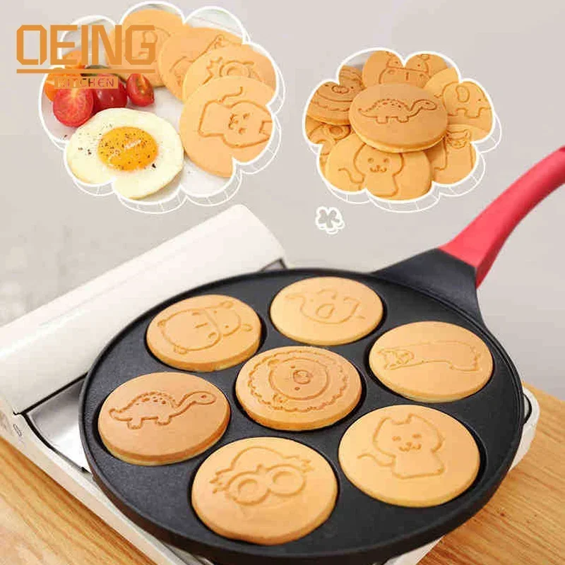 SevenholeBreakfastFryingPanAnimalFaceDesignMultifunctionWheel