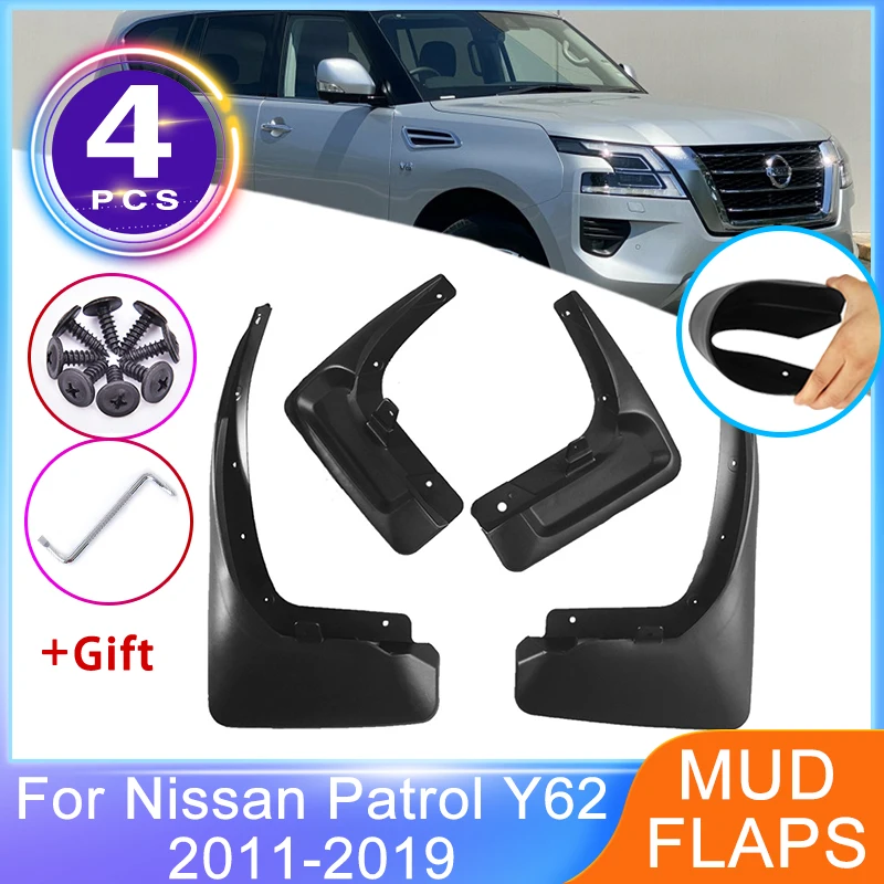 4pcs Plastic Tire Mudguard Splash Guards Mud Flaps For Nissan Patrol  2011-2022