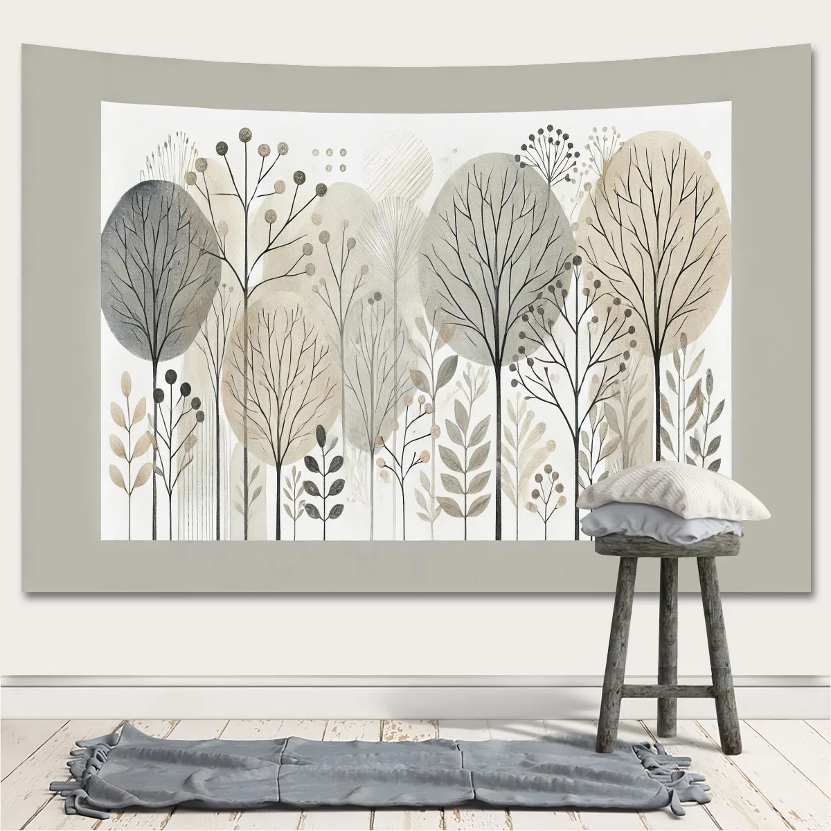 Tree Scene Polyester Wall Tapestry 4