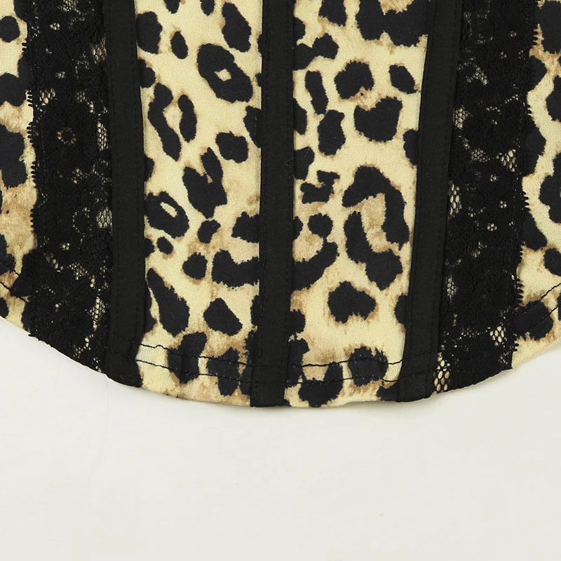 Hotsweet Y2k Leopard Lace Women¡¯s Tanks Sleeveless Slim Fit Design Sexy Fashion Gyaru Camisole