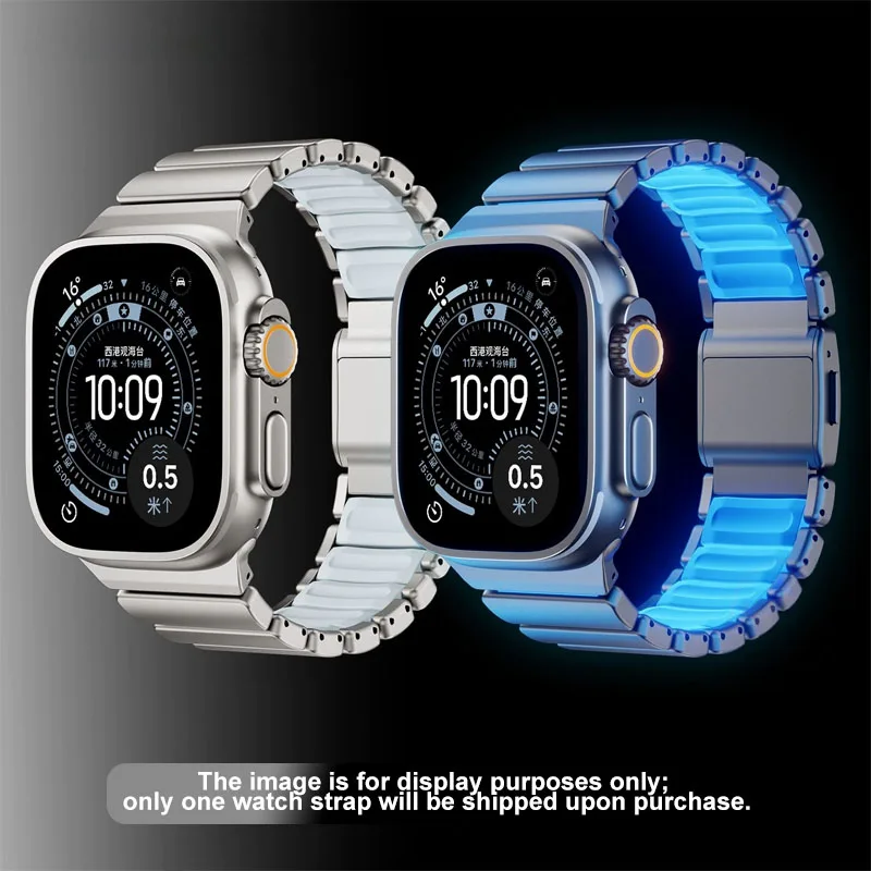 Luminous Titanium Metal Band with Silicone Magnetic Strap
