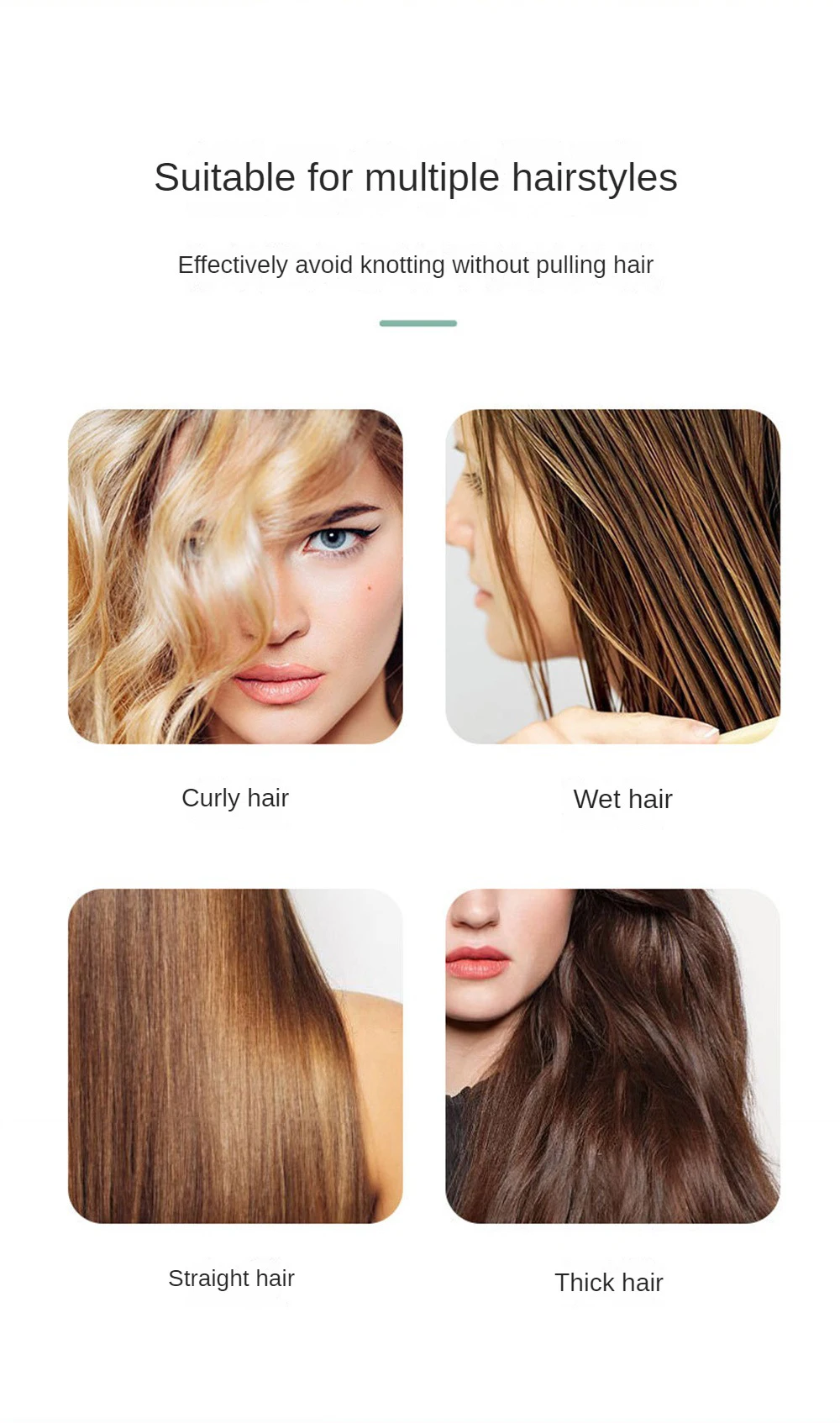 Description Picture 3 of itemHair Comb Hair Care Styling Tools Black Hair Shampoo Brushes Massage Scalp Comb White Color Ribs Comb Hairdressing Without Knots