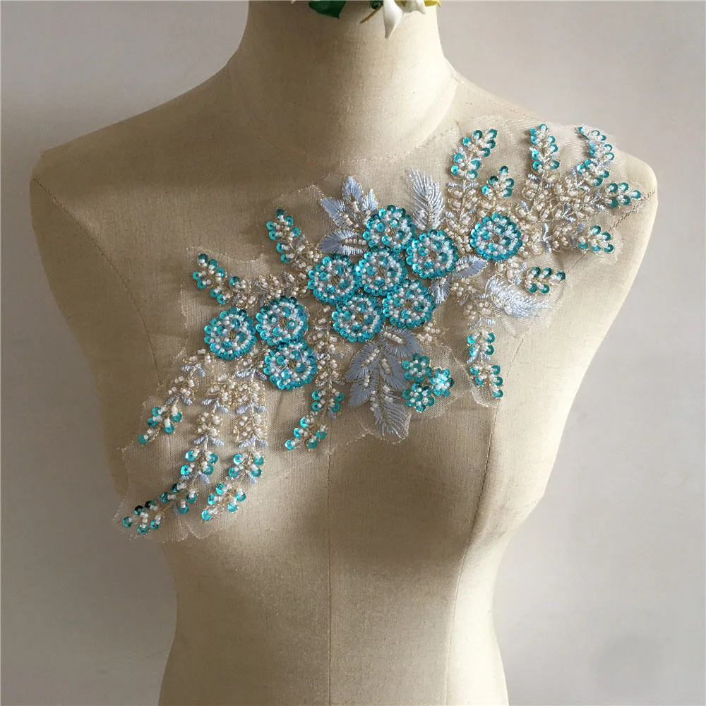 

Lychee Life 1 шт. жемчужные вышитые блестки вышитая ткань наклейка «сделай сам» свадебное платье воротник сшитое Украшение свадебное платье