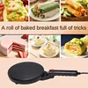 Electric Pancake Pan Crepe Maker Spring Roll Skin Mini Waffle Machine 700W Cake Bake Non-Stick Coating send Egg Basin Whisk 2