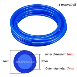 Multicolor Silicone Car Vacuum Hose - Auto Racing Intercooler Line, 1.5 Meter Length (Blue-1.5M-ID3mm)