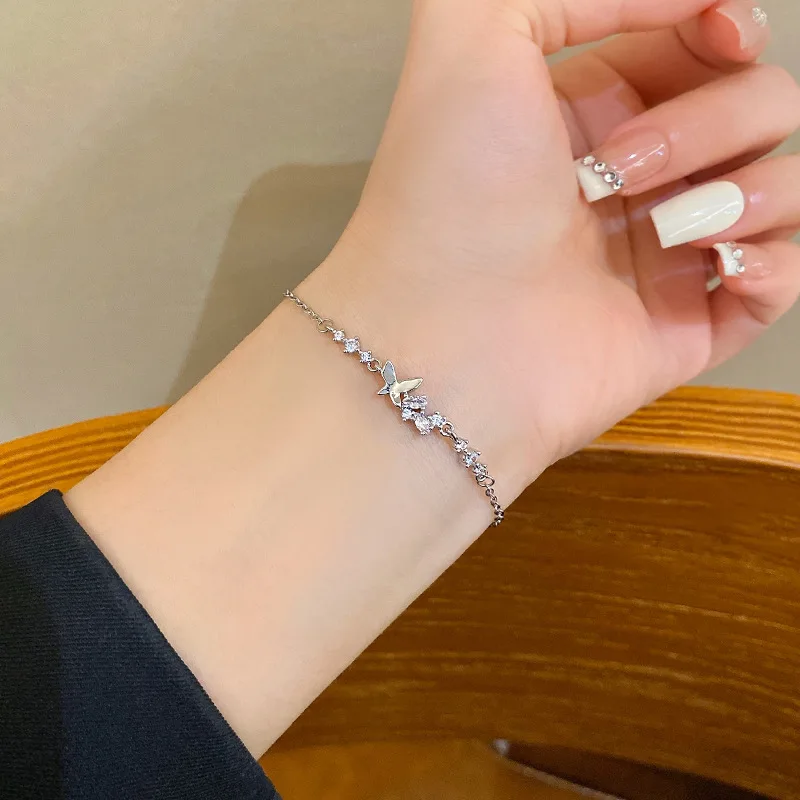 Star Moon Pearl Titanium Steel Bracelet Women Romantic Sweet