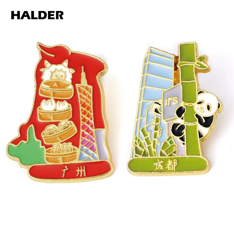 Halder China Famous City Brooch Architectural Culture Pin Guangzhou