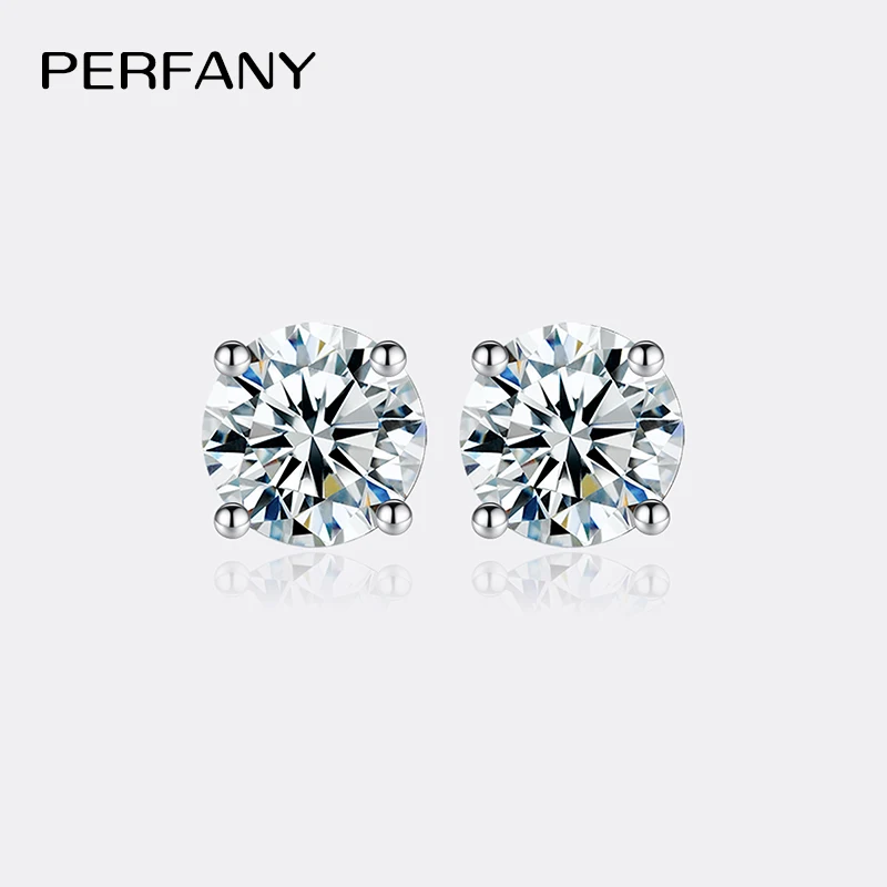 0.2-3CT Moissanite Earrings S925 Pure Silver Classic Four Claw Diamond Earrings For Women Wedding High-end Jewelry silver earrings silver stud earrings womens earrings