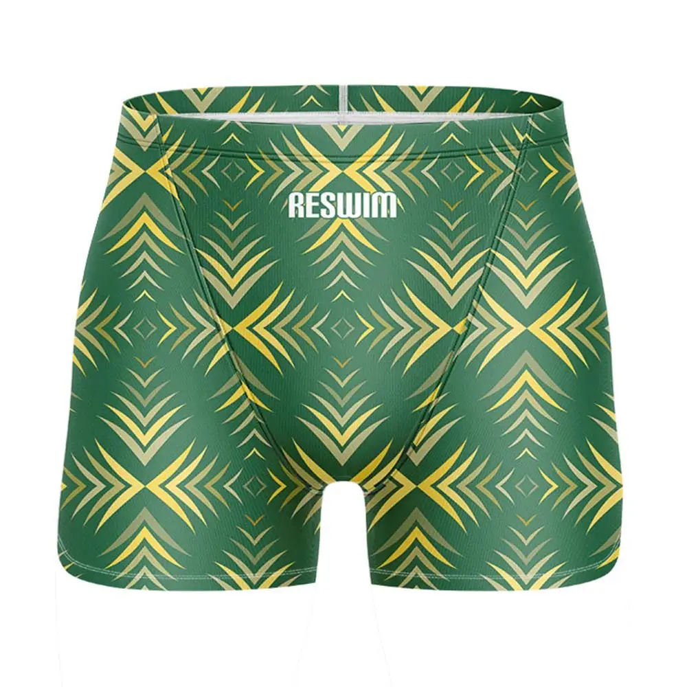 Funny Swim Jammer Swimsuit Swimming Trunks Athletic Training Shorts Mens Summer Quick Dry Swimwear Surf Beach Tights Shorts