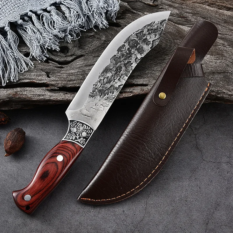 Kitchen Knife Forged Slaughtering Boning Meat Cleaver Fish Fillet Cutting Meat Fish Sushi Utility Paring