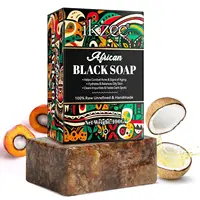 Savon noir africain biologique, savon africain pour l'acné et les taches foncées, barre de savon noir brut pour tous les types de peau visage, corps, cheveux, 3,53 oz 1